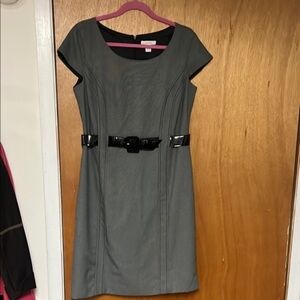 dressbarn Charcoal Cap Sleeve Midi Dress